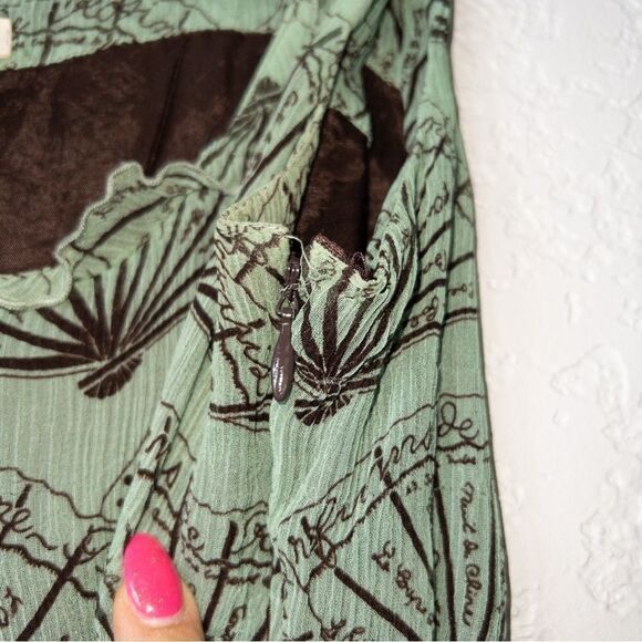 Diodore x Anthropologie Green Mai Ogi Mini Dress Size 6 - Picture 7 of 8